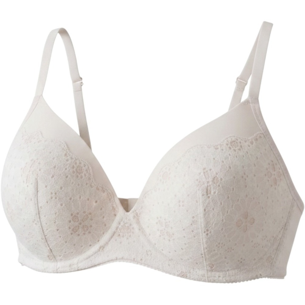Aerie Real Happy Wireless Bra 36C Blush  Floral Lace Lightly Lined Adjustable